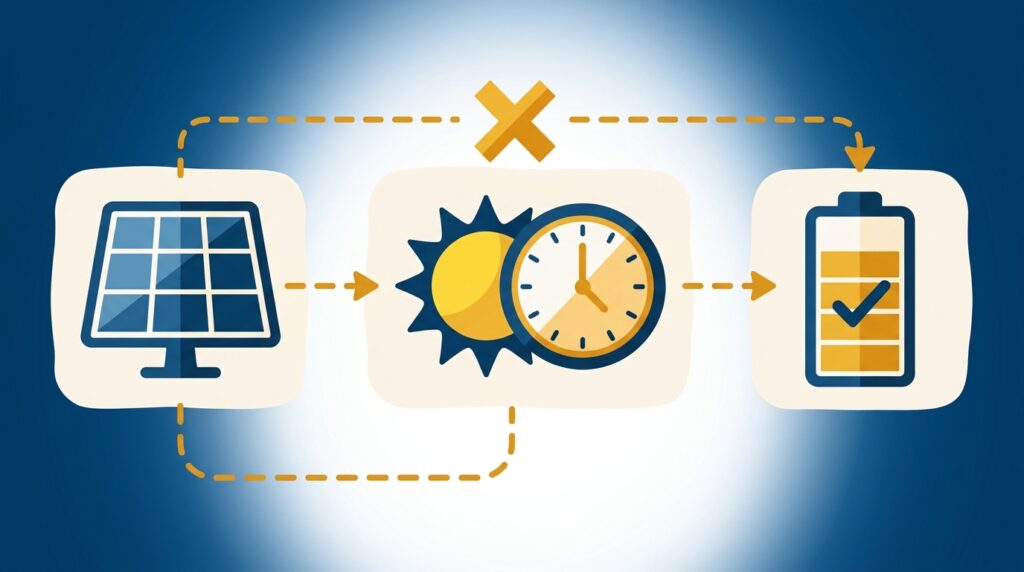 Solar panel energy output formula: panel watts, peak sun hours and losses